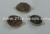 NGC157 15mm - 25mm freeform plated druzy agate connectors