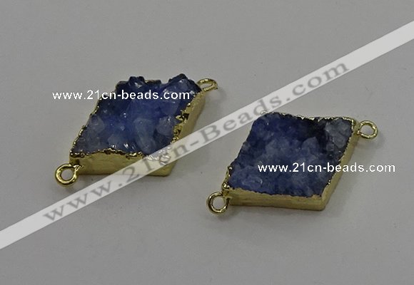 NGC1570 18*25mm - 20*26mm diamond druzy quartz connectors