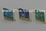 NGC1571 18*25mm - 20*26mm diamond druzy quartz connectors