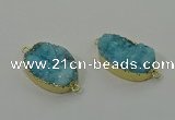 NGC1577 18*25mm - 18*28mm oval druzy quartz connectors wholesale