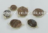 NGC158 15mm - 25mm freeform plated druzy agate connectors