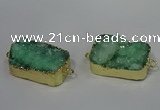 NGC1588 18*25mm - 18*28mm rectangle druzy quartz connectors wholesale