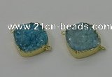 NGC1597 20mm - 22mm diamond druzy quartz connectors wholesale