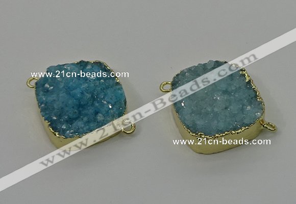 NGC1597 20mm - 22mm diamond druzy quartz connectors wholesale