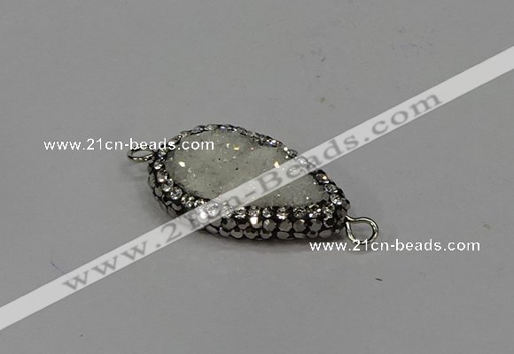 NGC1600 14*23mm flat teardrop plated quartz connectors wholesale