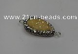NGC1601 14*23mm flat teardrop plated quartz connectors wholesale
