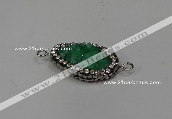 NGC1605 14*23mm flat teardrop plated quartz connectors wholesale
