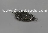 NGC1608 14*23mm flat teardrop plated quartz connectors wholesale