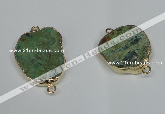 NGC162 25*35mm - 30*40mm freeform chrysocolla gemstone connectors