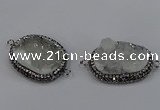 NGC1630 20*25mm - 22*30mm freeform druzy quartz connectors