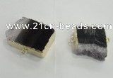 NGC165 20*25mm - 25*35mm freeform druzy amethyst connectors