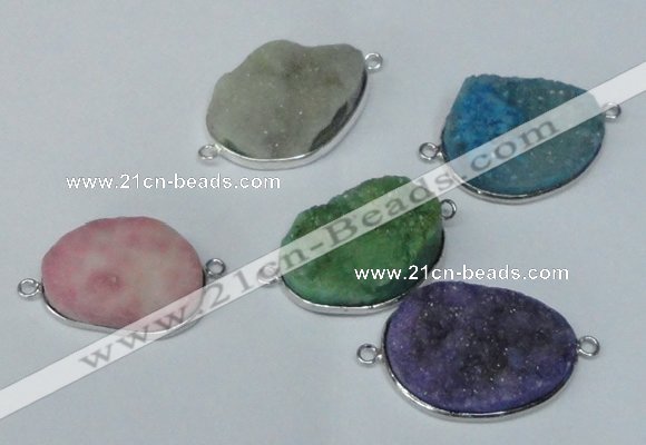 NGC170 20*30mm - 25*35mm freeform plated druzy agate connectors