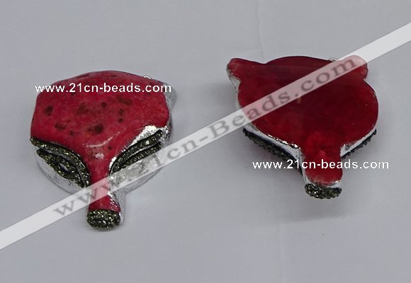 NGC1703 40*55mm - 45*60mm Fox-head agate gemstone connectors