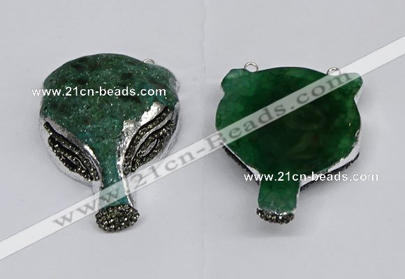 NGC1705 40*55mm - 45*60mm Fox-head agate gemstone connectors