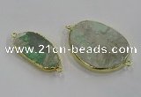 NGC1710 18*25mm - 30*40mm freeform green gemstone connectors