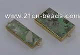 NGC1711 15*30mm - 25*45mm rectangle green gemstone connectors