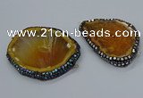 NGC1742 40*55mm - 50*65mm freeform agate gemstone connectors