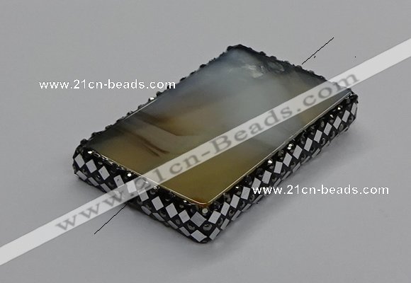 NGC1775 35*55mm - 40*60mm rectangle agate connectors wholesale