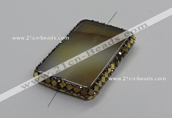 NGC1776 35*55mm - 40*60mm rectangle agate connectors wholesale