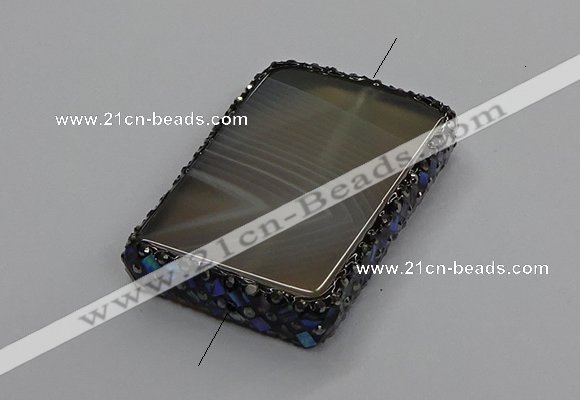 NGC1777 35*55mm - 40*60mm rectangle agate connectors wholesale