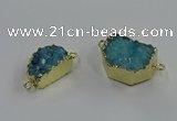 NGC1794 15*20mm - 22*30mm freeform druzy agate connectors