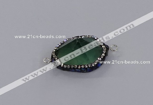 NGC1807 20*25mm - 25*30mm faceted freeform fluorite connectors
