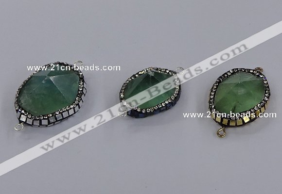 NGC1808 20*25mm - 25*30mm faceted freeform fluorite connectors