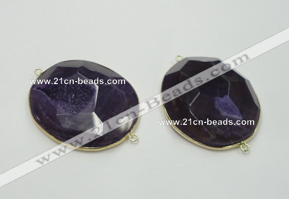 NGC181 35*45mm - 40*50mm freeform druzy agate connectors