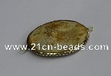 NGC1821 35*50mm oval agate gemstone connectors wholesale