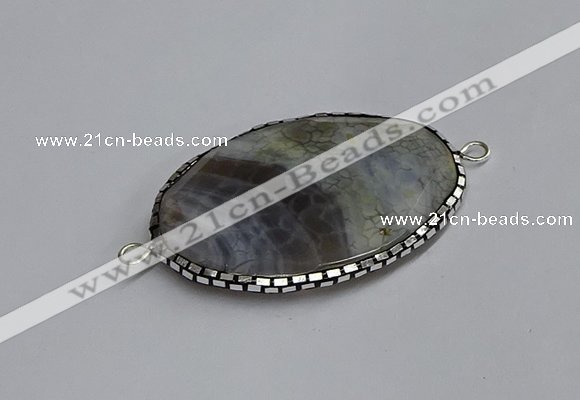 NGC1825 35*50mm oval agate gemstone connectors wholesale