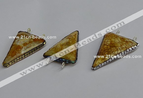 NGC1833 30*35mm - 30*40mm triangle agate connectors wholesale