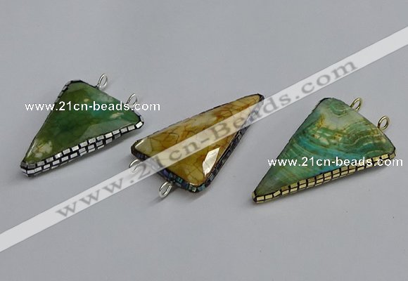 NGC1839 30*35mm - 30*40mm triangle agate connectors wholesale