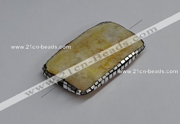 NGC1880 30*40mm - 30*45mm rectangle agate gemstone connectors