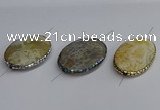 NGC1888 30*40mm - 30*45mm oval agate gemstone connectors