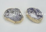 NGC201 50*60mm - 55*75mm freeform druzy agate connectors