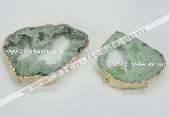 NGC204 50*60mm - 55*75mm freeform druzy agate connectors