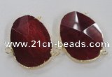 NGC212 30*40mm - 35*45mm freeform agate gemstone connectors