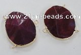 NGC213 30*40mm - 35*45mm freeform agate gemstone connectors