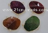 NGC215 30*40mm - 35*45mm freeform agate gemstone connectors