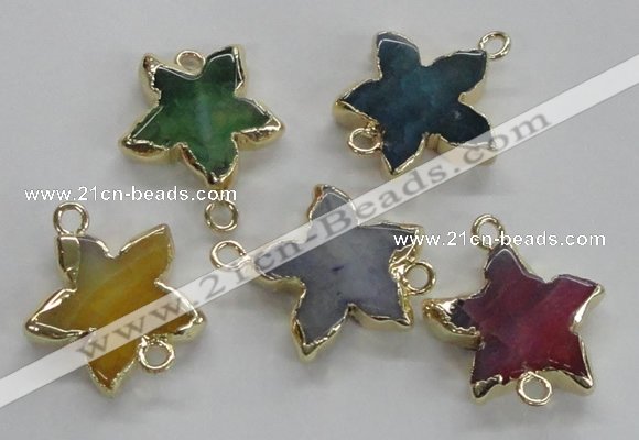 NGC217 24mm - 25mm star agate gemstone connectors wholesale