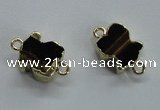 NGC220 10*12mm tiger eye gemstone connectors wholesale