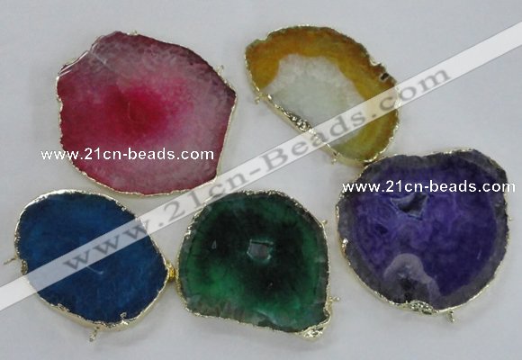 NGC229 45*65mm - 65*75mm freeform druzy agate connectors