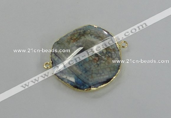 NGC238 30*35mm - 35*40mm freeform agate gemstone connectors