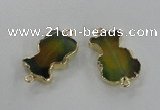 NGC241 20*30mm agate gemstone connectors wholesale