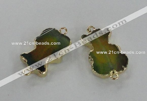 NGC241 20*30mm agate gemstone connectors wholesale