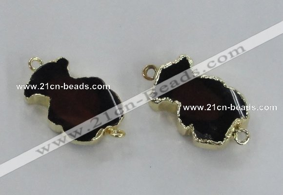 NGC242 20*30mm agate gemstone connectors wholesale