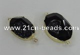 NGC244 20*30mm - 25*35mm freeform druzy agate gemstone connectors