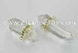 NGC266 15*45mm - 18*50mm faceted nuggets white crystal connectors