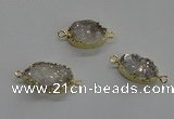 NGC270 10*15mm - 13*18mm freeform plated druzy agate connectors