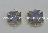 NGC274 22*22mm - 24*24mm blue lace agate gemstone connectors